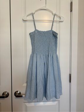Lulu's Light Blue Gingham Smocked Sundress